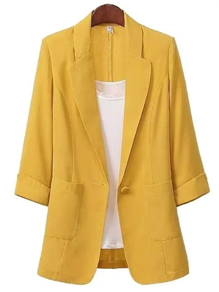 Женский повседневный костюм больших размеров Jaet, корейская одежда для улицы, защита от солнца Seven Sve Busin Scene, зажим на одной пуговице