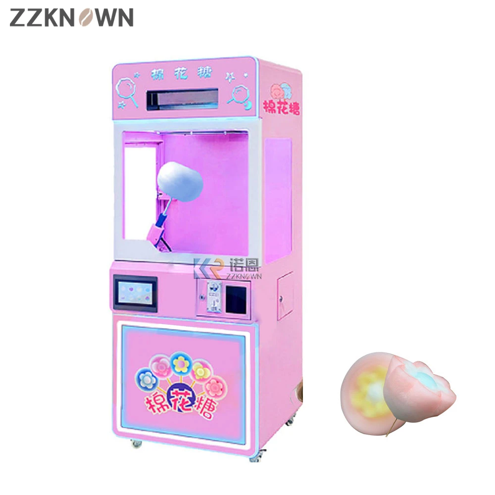 Automatic Robot Cotton Candy Vending Machine Automatic Sweets Colored Sugar Candy Floss Dispenser for kids