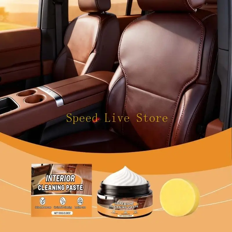 547C Upgrades 100g Leather Cleaner & Restorer for Car Seats Sofa Bags Jackets Shoes