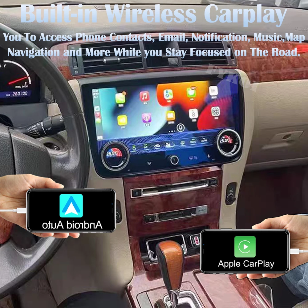 Android 13 For Toyota Crown 2017-2021 Car Radio Automobile Multimedia CarPlay Auto Bluetooth WIFI GPS Navigation Stereo 1Din 5G