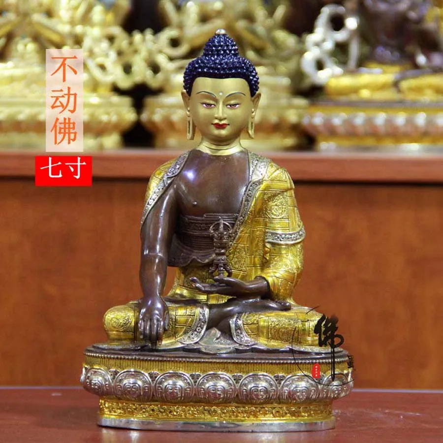 High grade temple buddha statue HOME safety healthy efficacious Buddhism Gilding Mitukpa copper