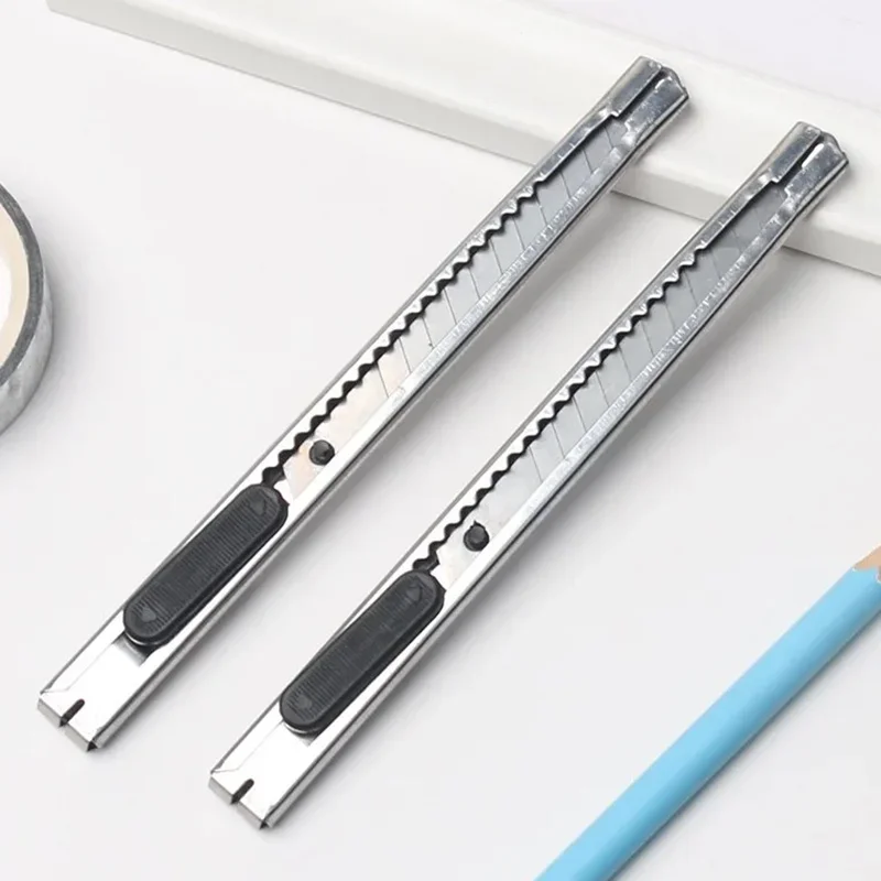 10/15pcs Utility Knife Stainless Steel Paper Cut Box Cutter Tools Kit Non-Slip Blades Unboxing Knife Handicraft Carving Tools