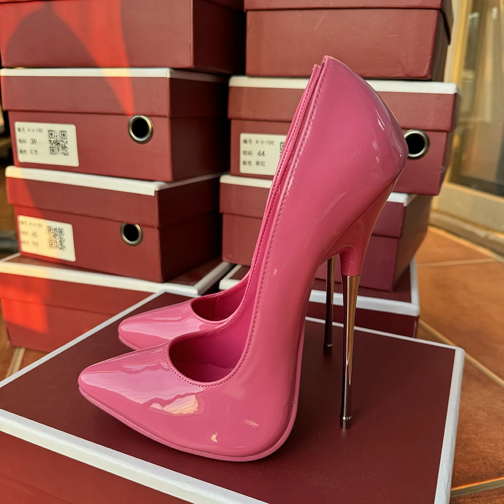 Customize 2025 Newly 16cm Extreme High Heels Sexy Shiny Rose Pink Stilettos Pumps Cross Dresser Fetish Catwalk Unisex Shoes