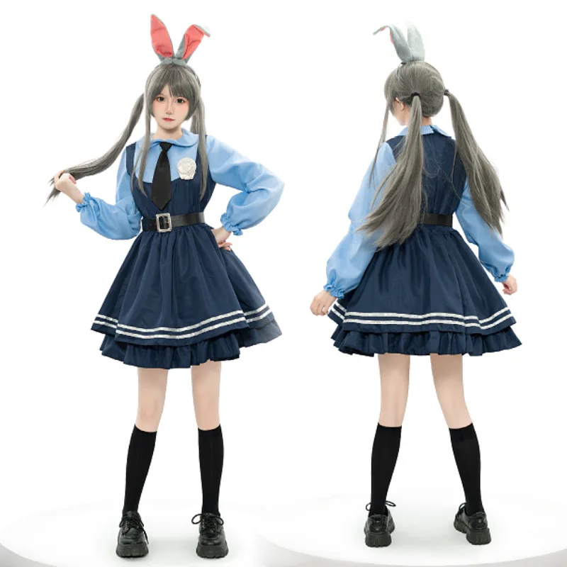 

Halloween Costume Crazy Animal City Parent-child Male And Female Main Character Judy The Rabbit Long-sleeved Stage Costume