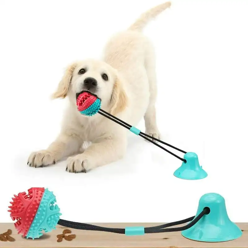 

Dog Chew Suction Cup Tug Toy Interactive Aggressive Chewers Rope Puzzle Toothbrush Ball Teeth Cleaning Small Large Dogs