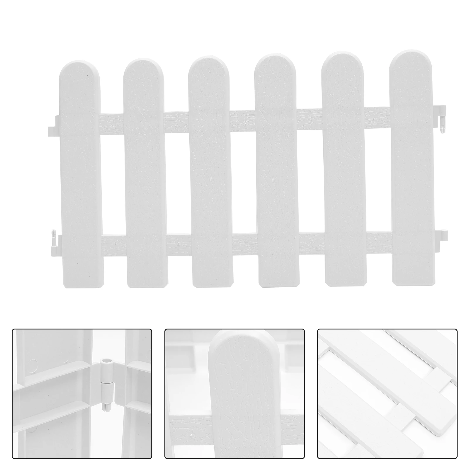 

4pcs White Fence Plastic Garden Edging 50x40cm Outdoor Yard Decorative Fences for Small Gardens Villas Campus Patios Balconies