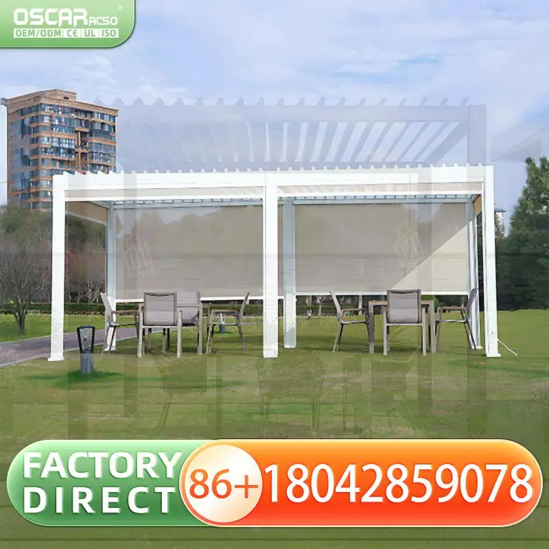 

Hot Selling Garden Motorized Louver Waterproof Shade Structure for Patio Backyard Outdoor Pergola