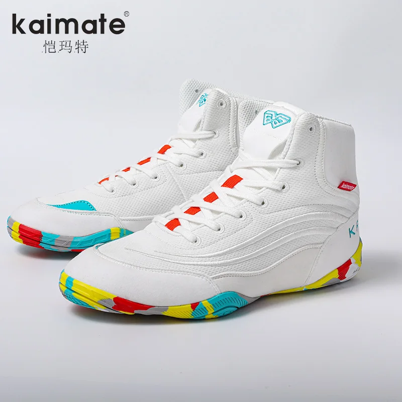 Professional ใหม่ผู้ชายมวยรองเท้าลื่นมวยปล้ํารองเท้าผ้าใบคู่มวยรองเท้าน้ําหนักเบา