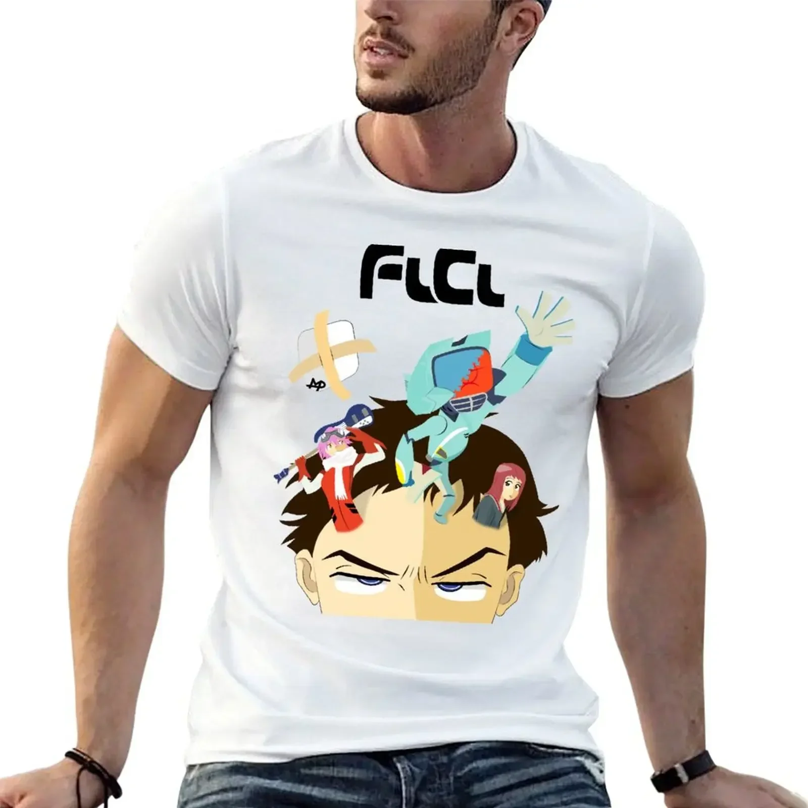 FLCL - Overflowing T-Shirt quick-drying cute clothes graphic t shirt vintage for a boy mens cotton t shirts