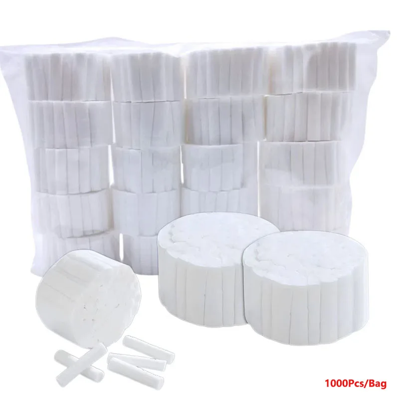 1000Pcs/Bag Disposable Dental Medical Surgical Cotton Rolls Tooth Gem High-purity Cotton Roll Dentist Supplies Teeth Whitening