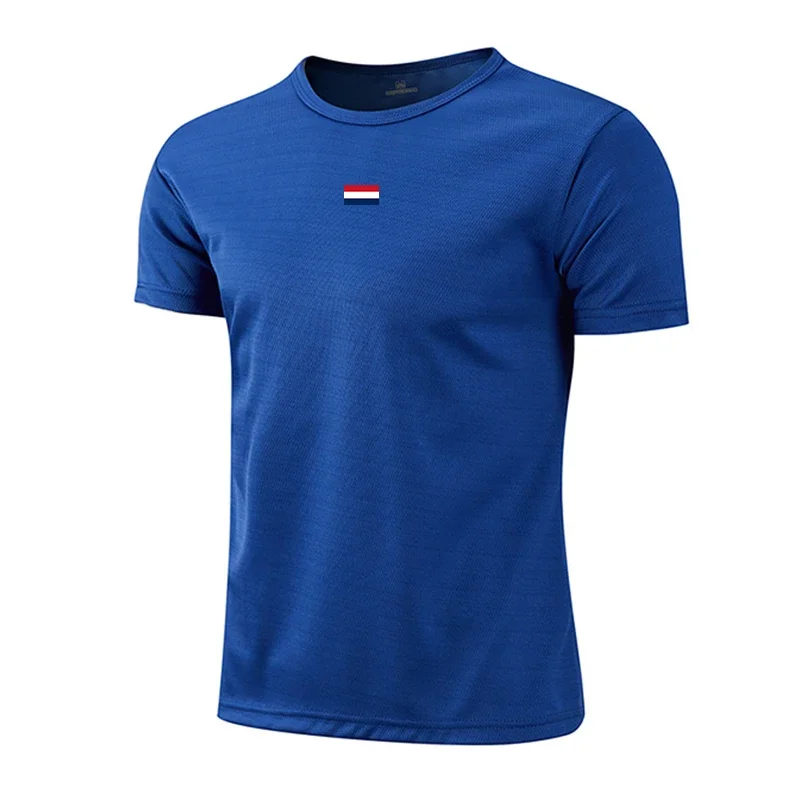 Summer Best Seller Mens T-shirts Casual O-Neck Short Sleeve Outdoor Sports Jogging Clothing Quick-Drying Mesh Tees Fitness Tops
