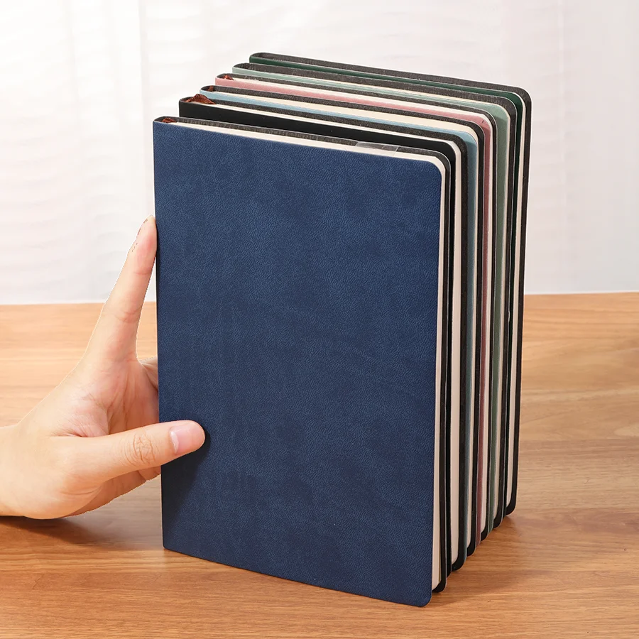 A5 soft leather notebook, 120 pages, double-sided writing, popular office stationery, waterproof cover, comfortable touch