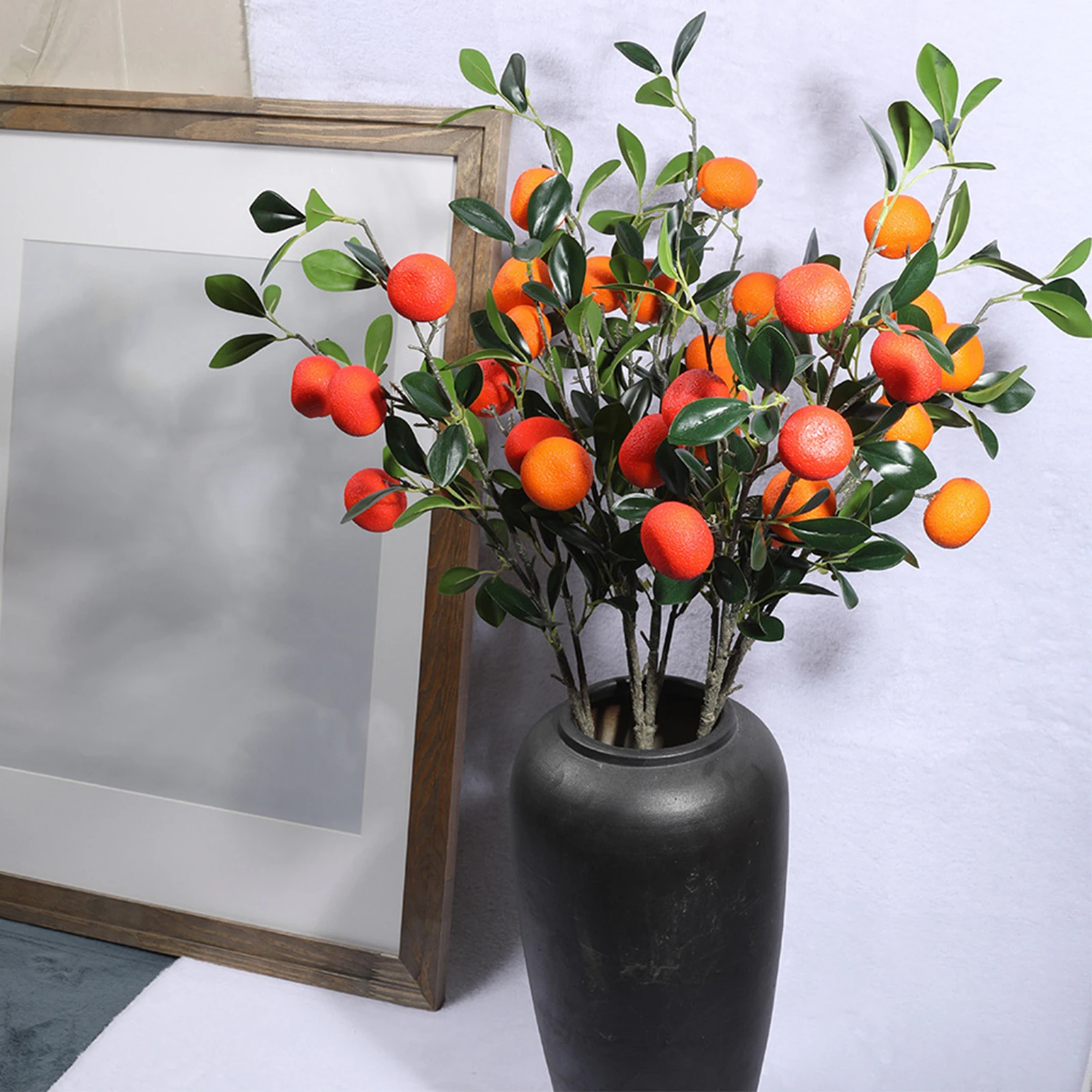 Artificial Fruits Orange Branches Faux Plants Fruit Tree Kumquat Branch Fake Flower For Home Living Room Garden Decor