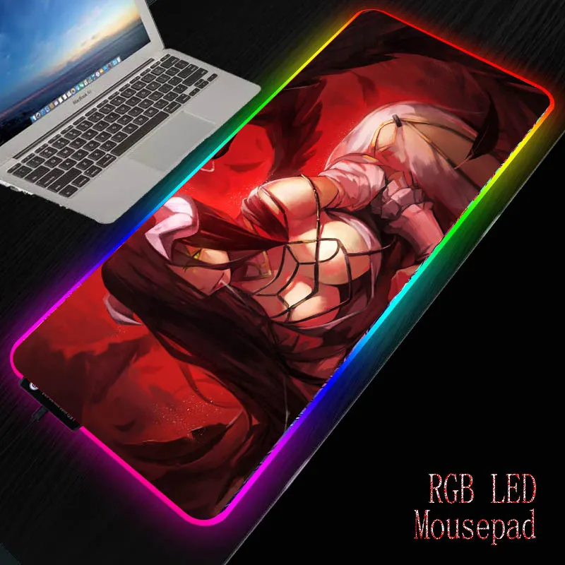 MRGBEST Anime Overlord LED Gaming Mouse Pad RGB Large Gamer Mousepad USB Keyboard Computer Mat Desk Pad for PC Laptop Computer