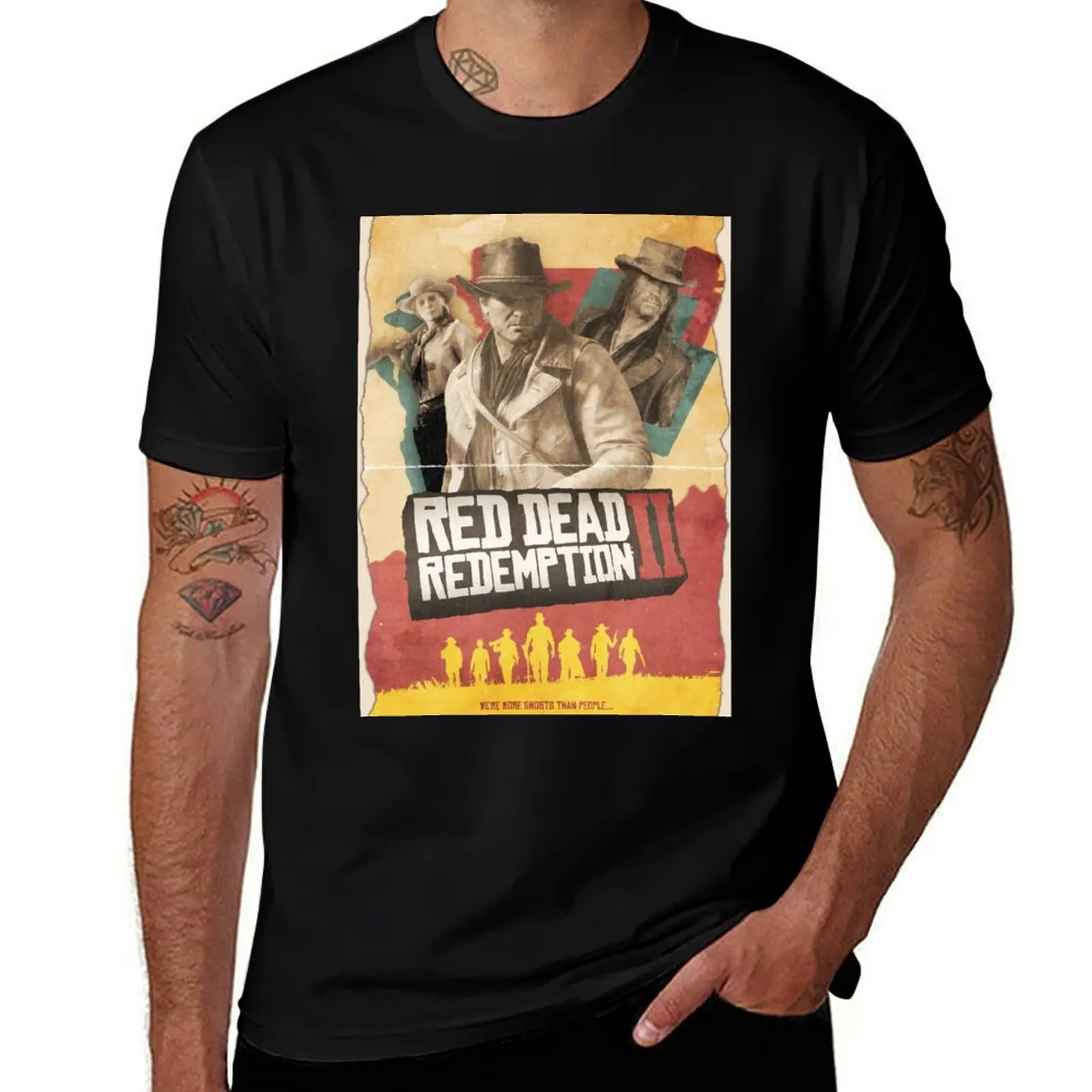 RDR 2 Old West Movie Style Poster T-Shirt anime t shirts vintage anime shirt men tshirt