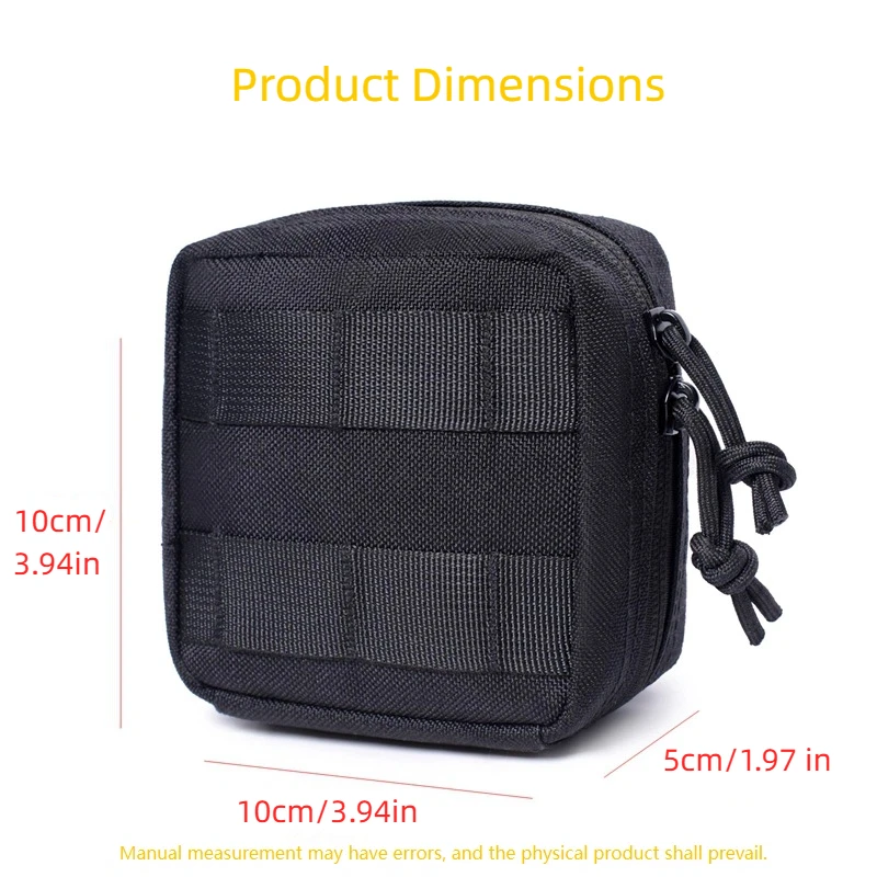 Mini bolsa de cintura EDC MOLLE conjunto de 2 peças da mesma cor - bolsa utilitária para equipamento EDC - pacote de cinto de caça para caminhadas, acampamento