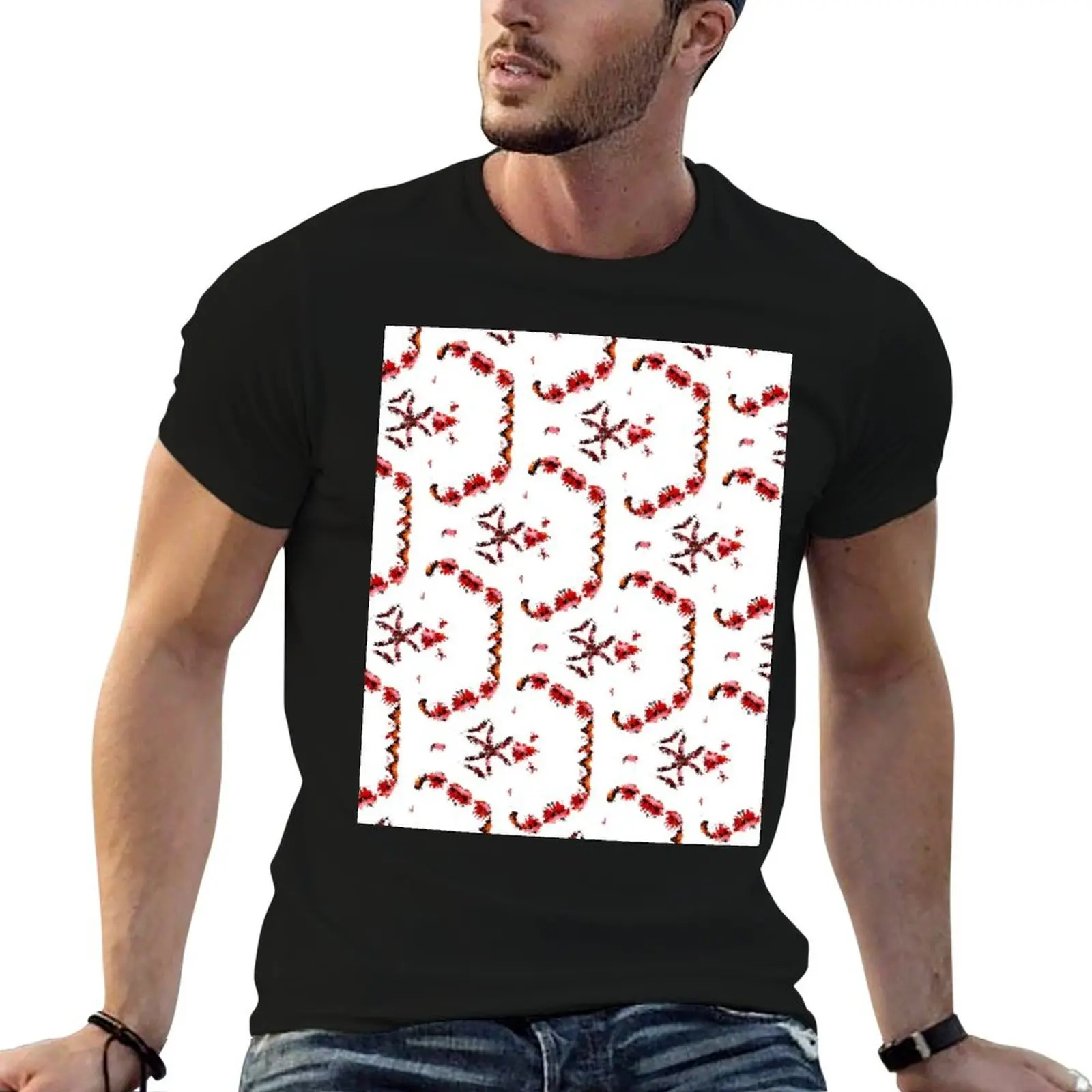 Abstract Pattern T-Shirt Breathable Sportswear T-Shirt for Men