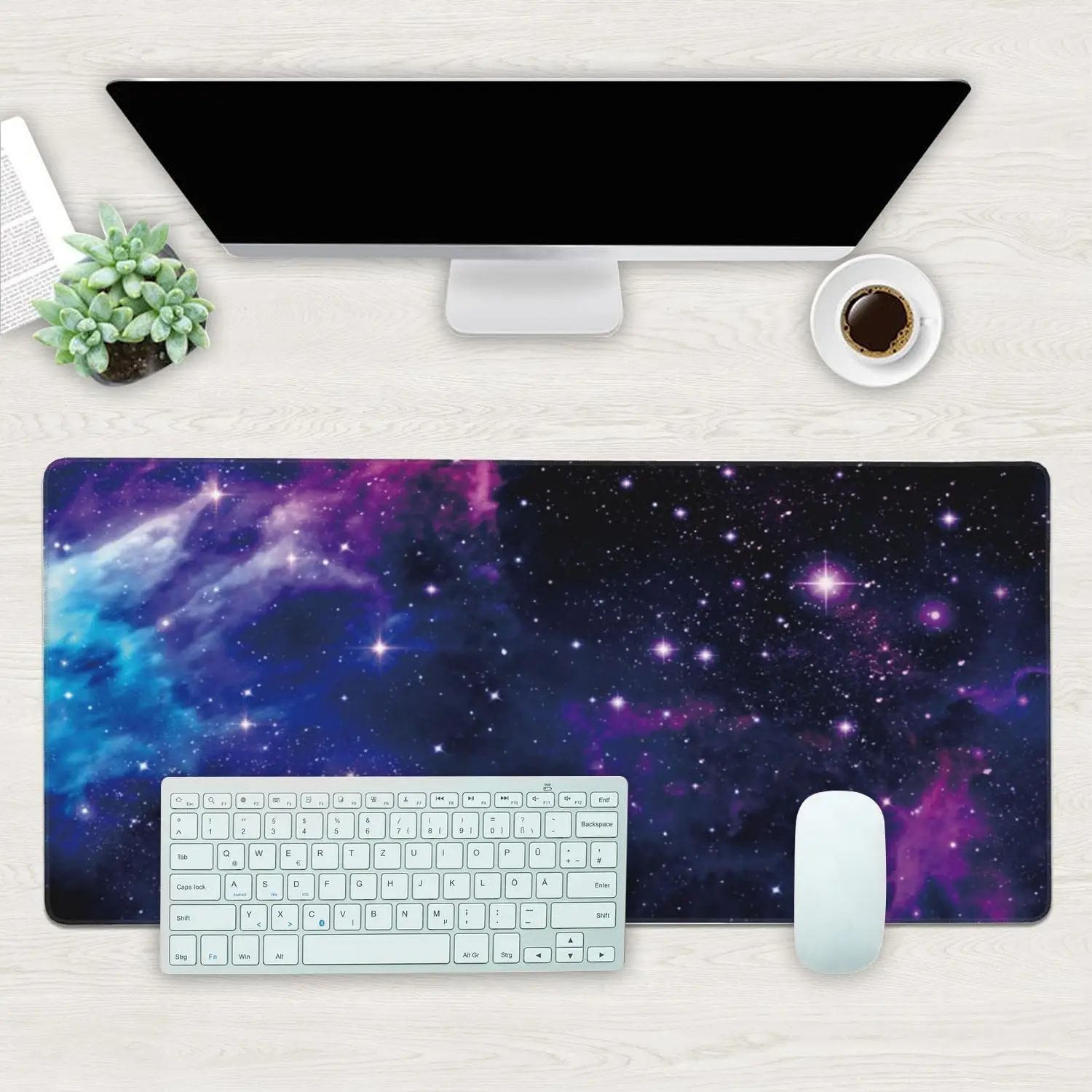 Galaxy Nebula Space  Mouse Pad – Non-Slip Base, Stitched Edges for Gaming, Home & Office