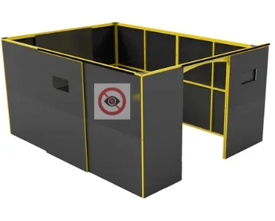 Barriera di sicurezza da parete con protezione per saldatura laser