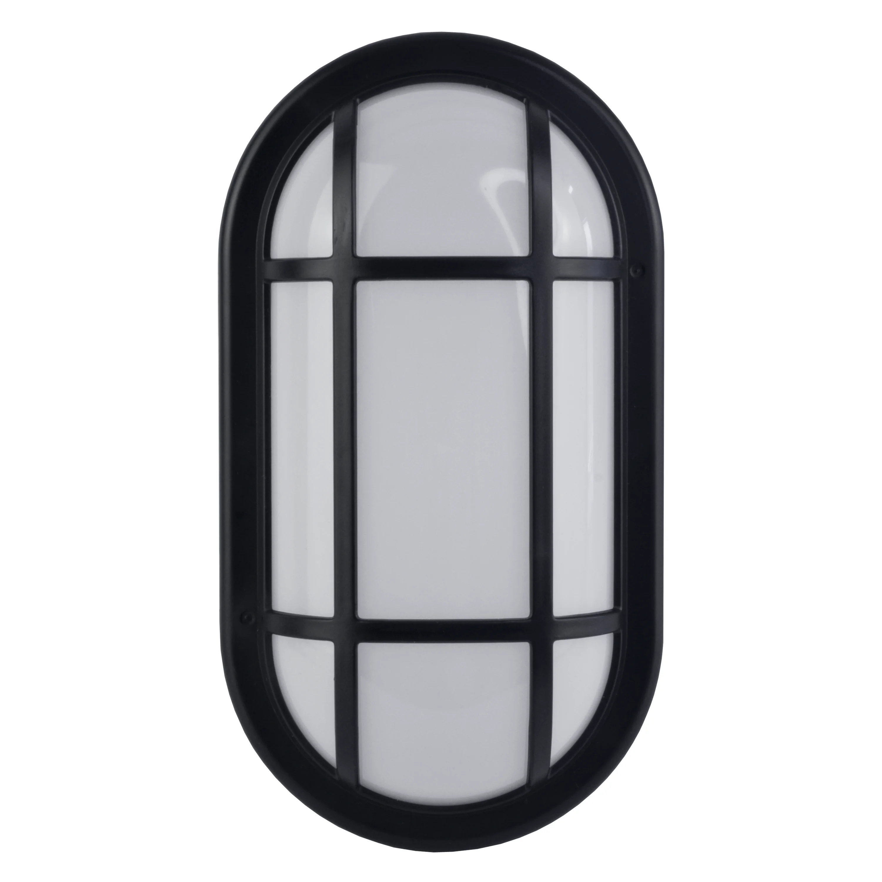 15W Black Oval LED Bulkhead Light, IP65, 1400Lm, 100-240V,Perfect for Indoor, Outdoor, Bathroom,Hallway,Corridor,Utility,Garden