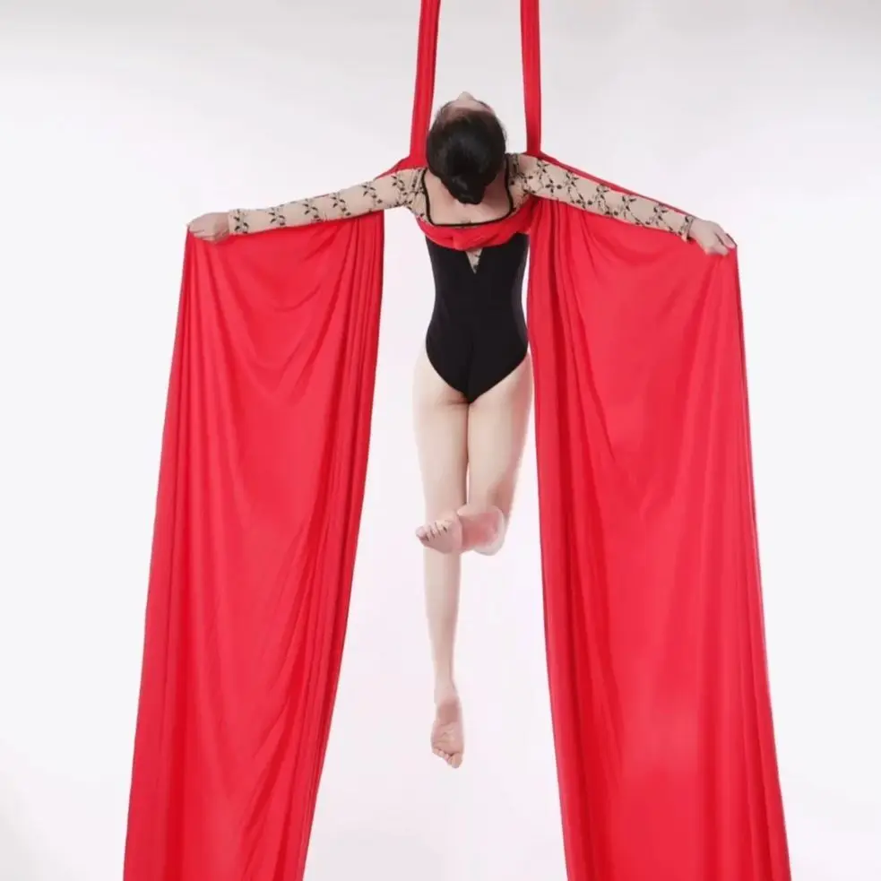 10M Aerial Silks Fabric High Quality Yoga Hammock Flying Silk Low Stretch Yoga Fabric Swing for Aerial Studio Indoor Fitness