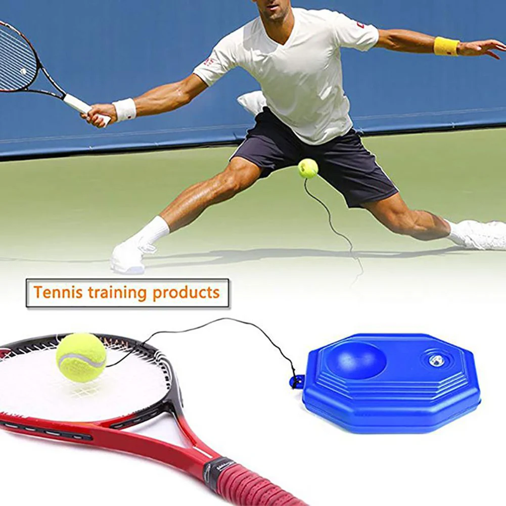 Tennis Trainer Rebounder Tennis Ball with Base Rubber Rope Solo Tennis Training Tool at Home