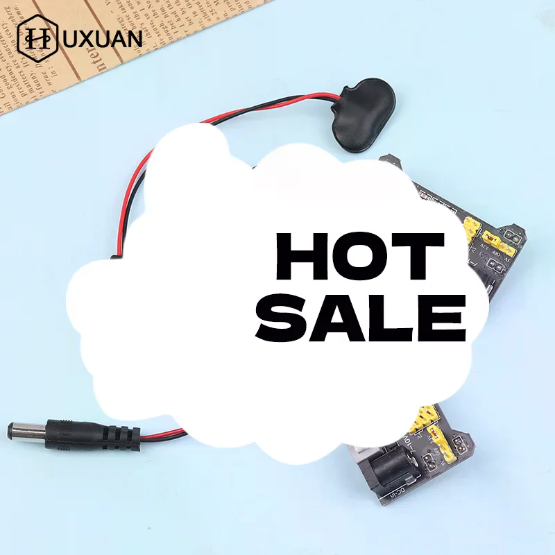 

3 шт. MB102 модуль питания для макетной платы без пайки 3,3 В 5 В с зажимом для батареи 9 В кабель питания 2,1x 5,5 мм штекер постоянного тока