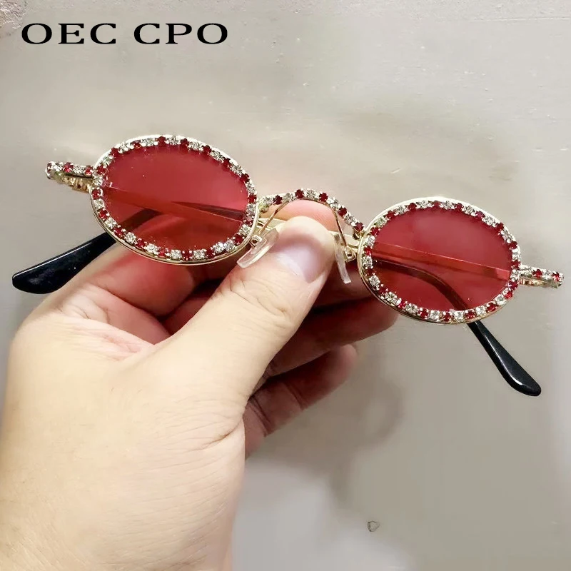 Diamond Round Sunglasses Women Luxury Brand Rhinestone Trending Punk Female Sun Glasses Ins Popular Fashion Small Shades Eyewear