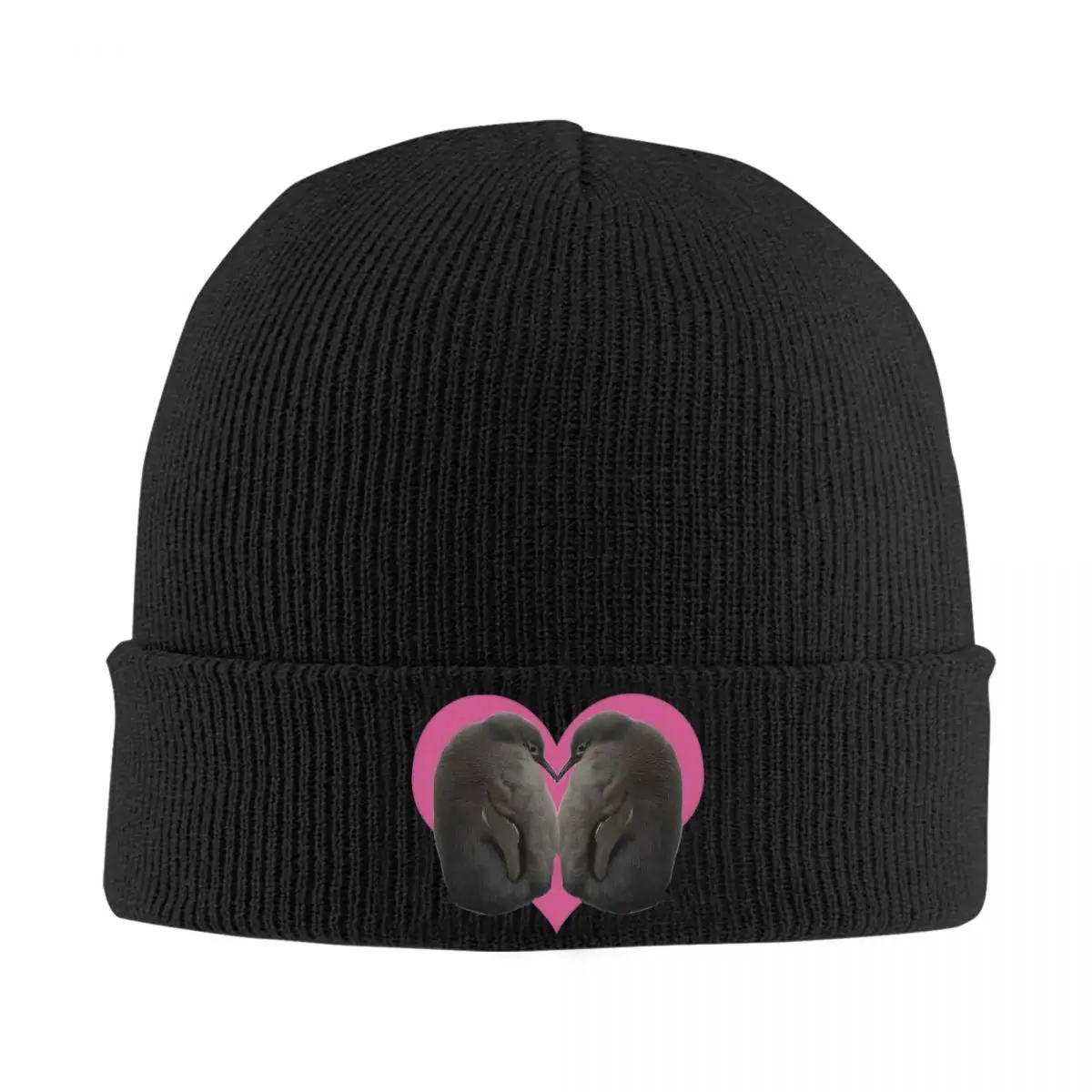 Pesto Penguin Love Knitted Caps for Women Men Beanie Autumn Winter Hat Animal Casual Melon Cap