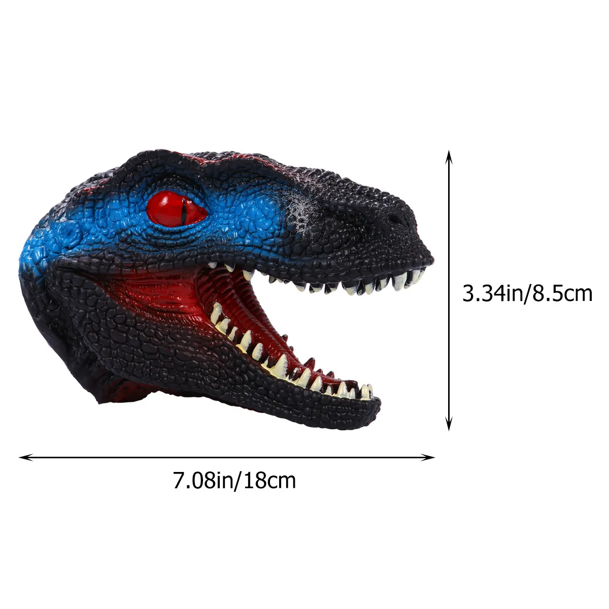 Lifelike Velociraptor Head Hand Puppet Kids Animal Hand Puppet for Role Play Group Activity Imaginative Play Rubber