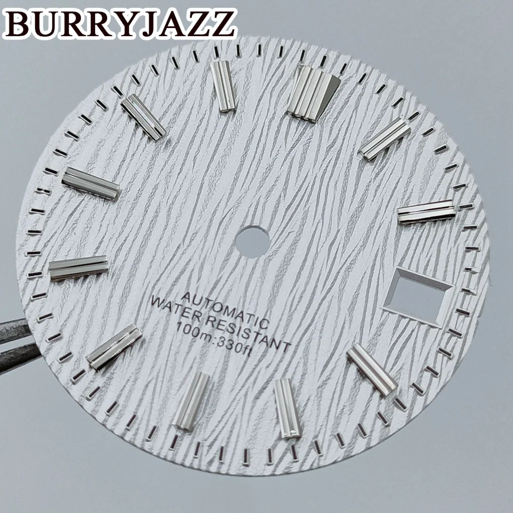 قرص ساعة من Burryjazz No Logo ، قرص أبيض ، أسود ، أزرق ، أخضر ، NH35 ، 29