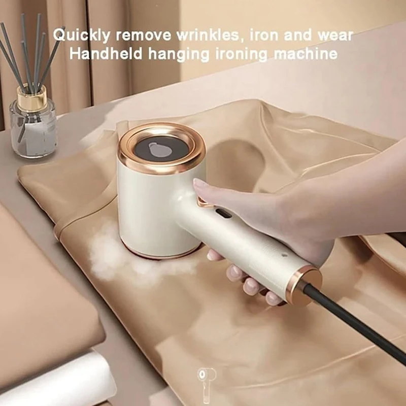 Mini máquina de planchar, vaporizador de hierro portátil, mini máquina de planchar de mano para viajes y mano, enchufe blanco de la UE