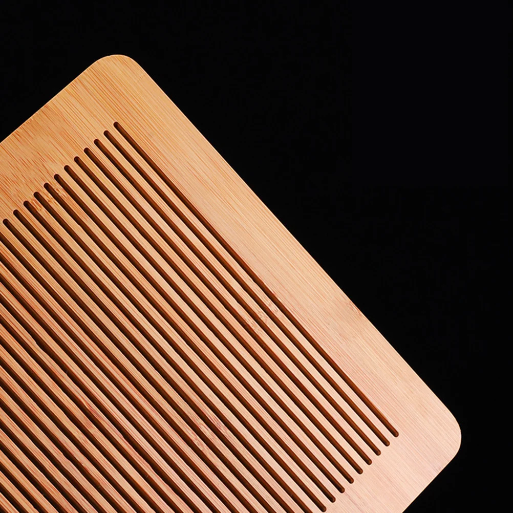 

1pc Bamboo Tea Cup Tray Household Tea Plate Japanese Style Tea Tray Holder for Home Teahouse (White+Khaki Rectangle)