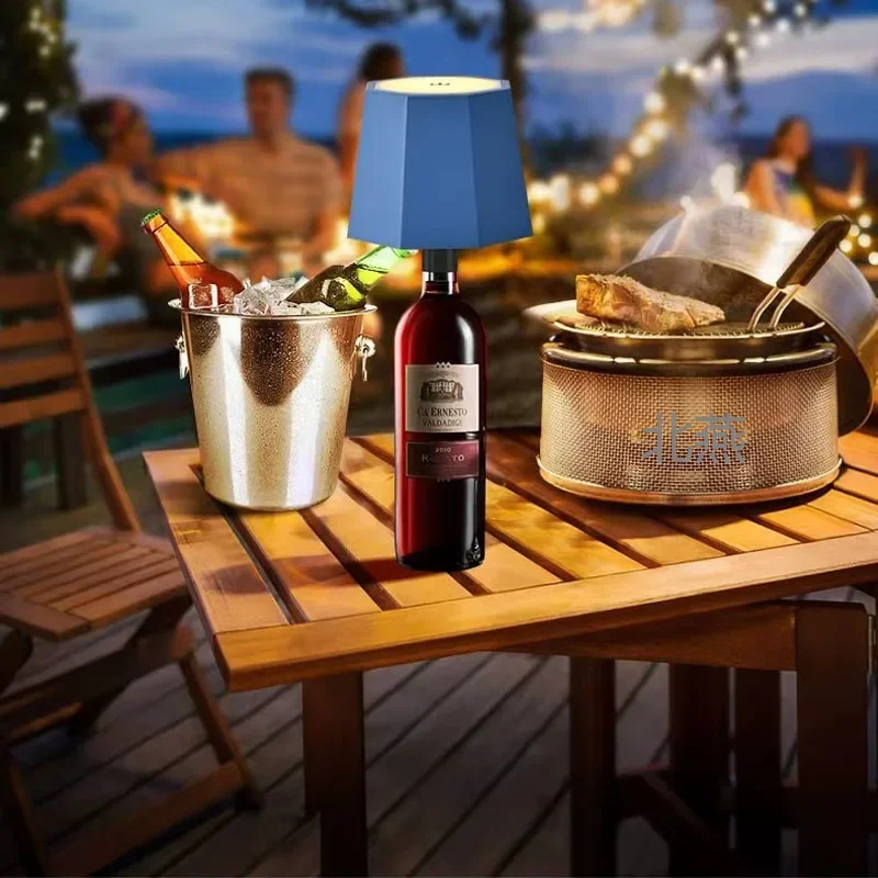 LED Wine Bottle Lamp DIY Light Shade USB Dimmable Rechargeable Touch Control Portable Desk Lamp for Bar Cafe House Nightlights