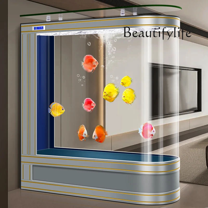 

Living room European fish tank bullet screen medium and large floor aquarium household partition free water change