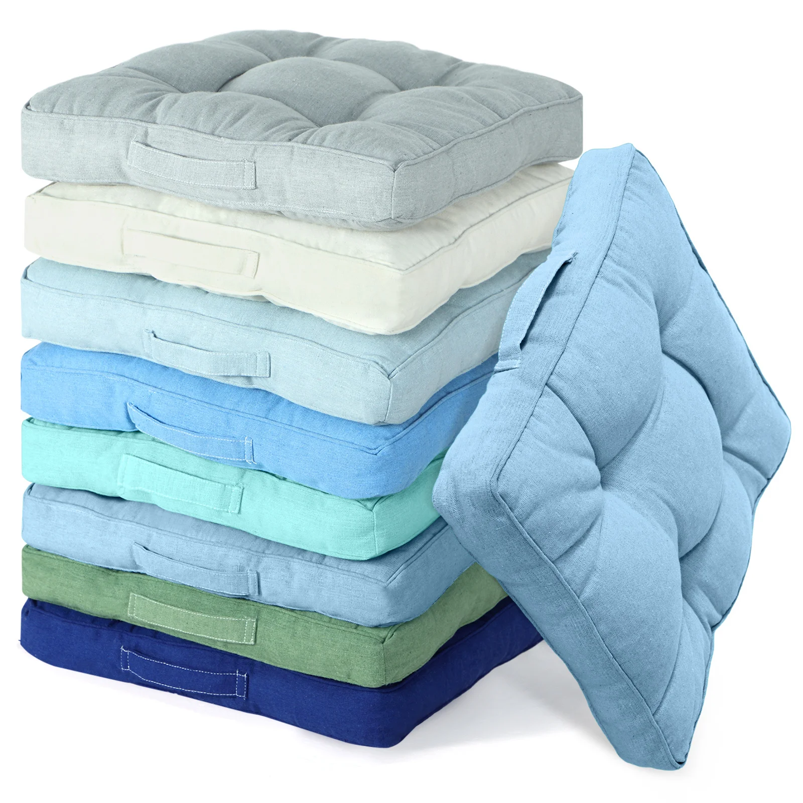 

8pcs Floor Cushions For Classroom Flexible Floor Seating Cushions Floor Pillows For Home School Daycare Nursery(Blue And Green Series, Square)