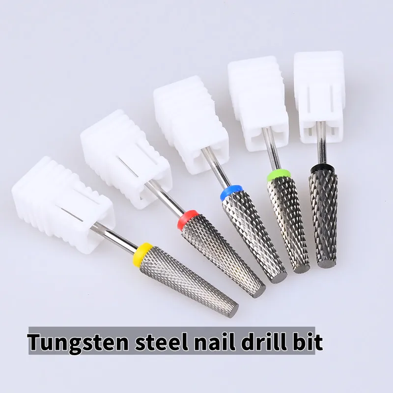 

Extended tungsten steel nail drill bit, hard alloy electric file tool, nail trimming with fine grinding rod milling cutter, nail