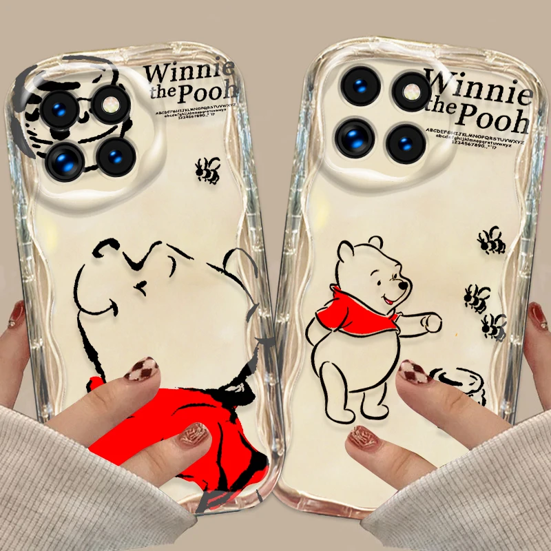 Disney Pooh Bear Anime Cute For Xiaomi Mi 14 12 12T 11 Lite Poco M6 X6 X5 X4 X3 Pro GT NFC 5G Wave Oil Cover Phone Case