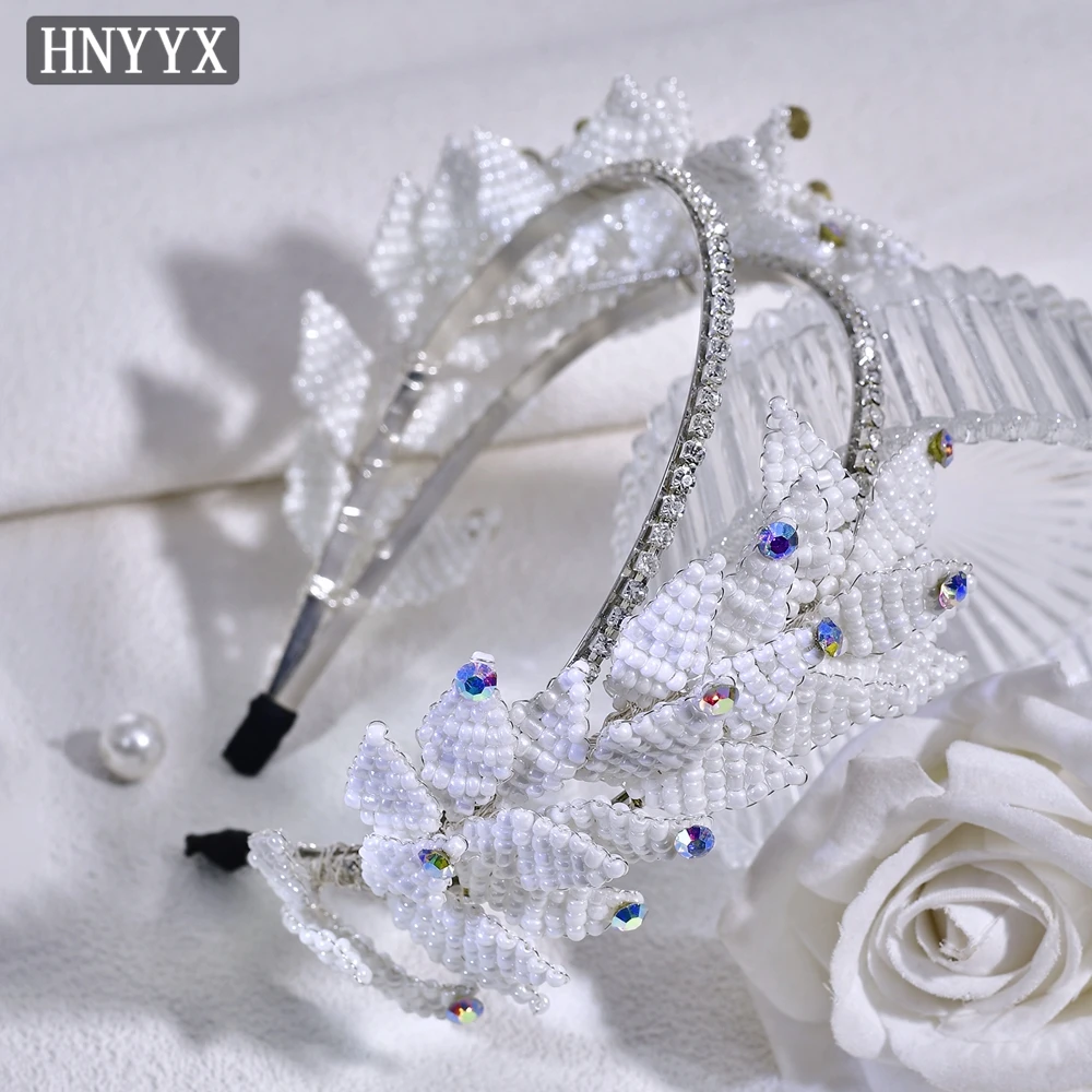 YouLaPan رائعة الزفاف حبة Headbands المنسوجة يدويا يترك السيدات مأدبة الأطراف الرقص حفلة إكسسوارات الشعر YXA142 #5