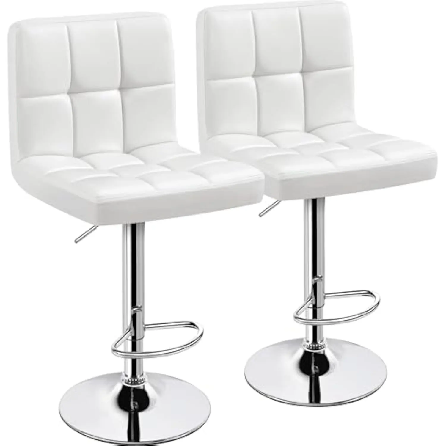 

Bar Stools Set of 2, Pu Leather Adjustable Swivel Barstools, Armless Hydraulic Kitchen Counter Bar Stool, Kitchen Island Chair