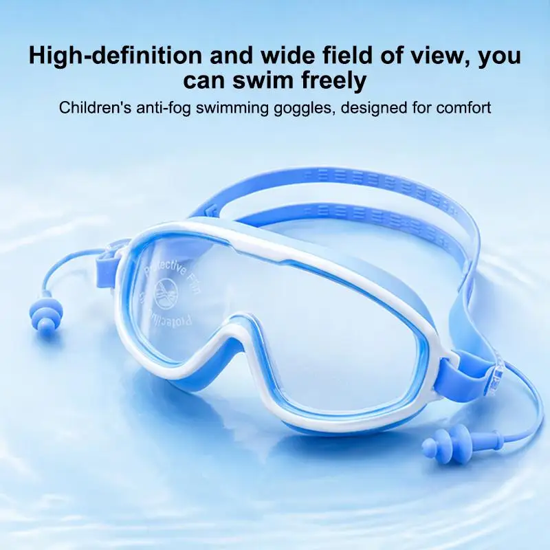 Children's Swim Goggles Boys And Girls Multi-color To Choose Kids Swimming Goggles Big Frame View Anti-fog Waterproof view 4