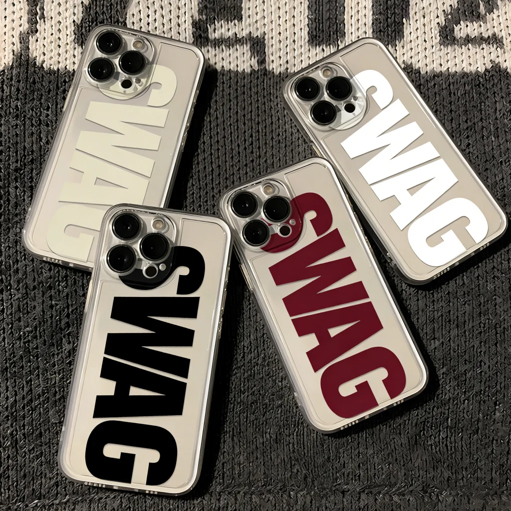 Luxury SWAG Letter Phone Case For Samsung S26 S25 S24 S23 S22 S21 S20 FE Note20 Note10 Plus Ultra Lite Edge 5G Clear Soft TPU