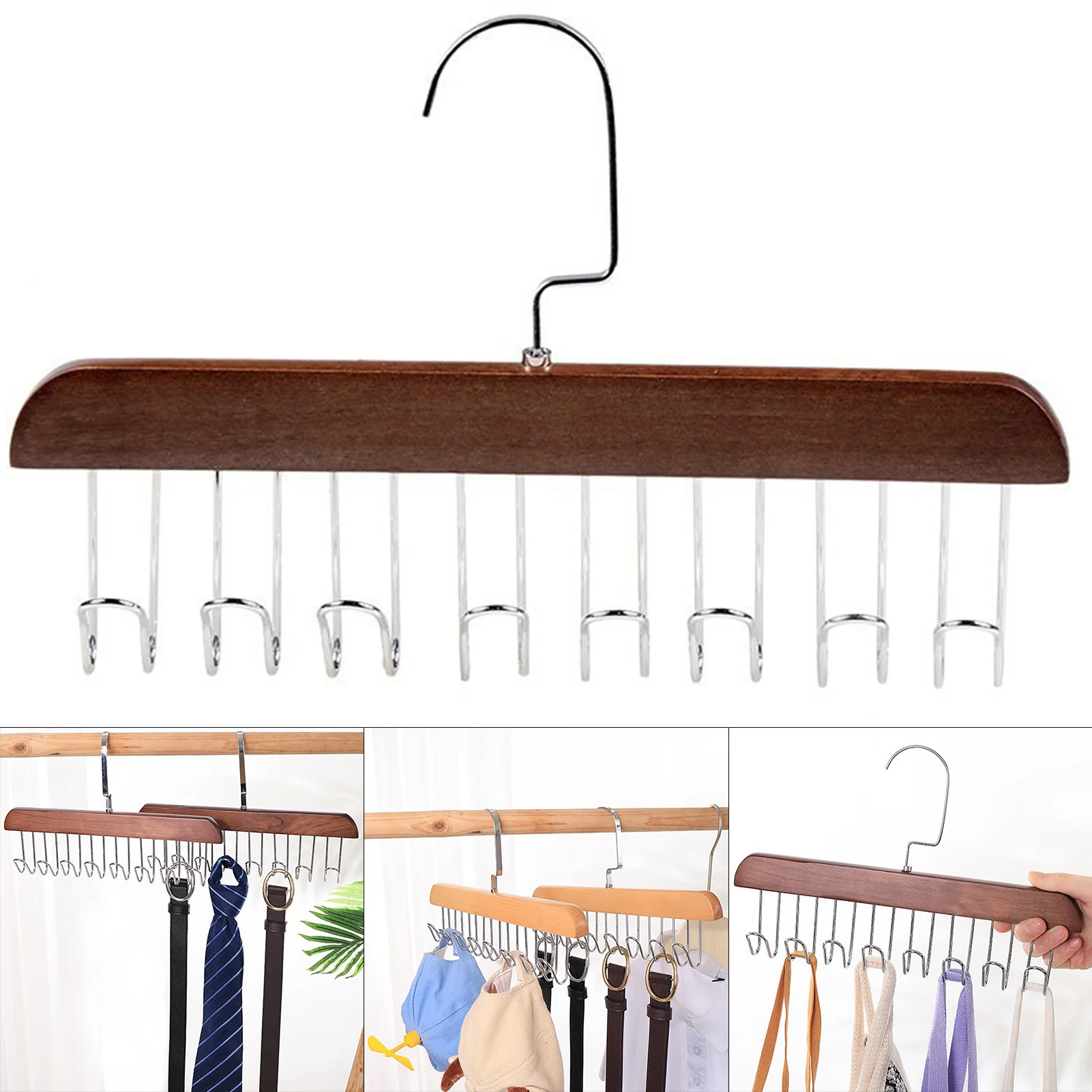 2pcs Household Multi Hook Coat Rack Strong Load-Bearing Underwear Hanger Suitable for Scarf Towel Shawl