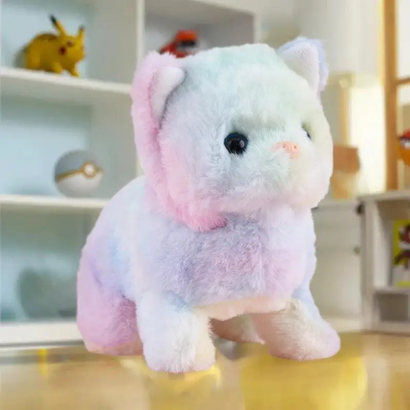 Giocattolo Elettronico per Gatti in Peluche, Simulazione di Animale Domestico Interattivo con Movimento e Suoni ​ ​