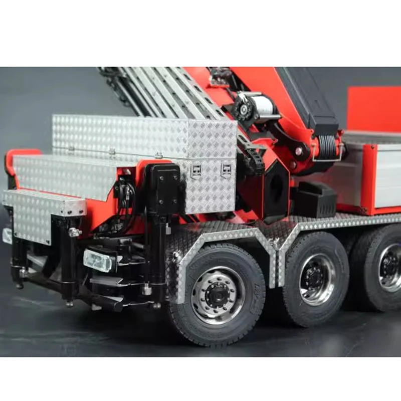 8x8 RC Crane Hydraulic Truck 1/14 F1650 Crane Metal Model Trailer with Rear Axle Lift Steering PL 18 RC Car Model Toy