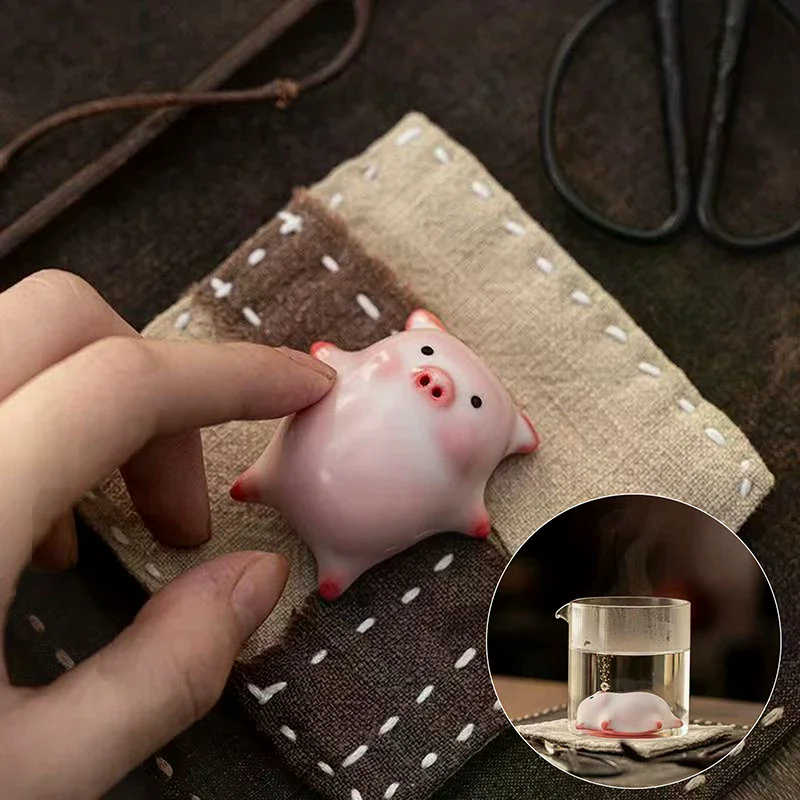 Bubbling Tea Pet Piggy Cartoon Ceramic Tea Cup Little Pig Spit Bubbles Water Mug Funny Gift Home Decoration Tea Accessories