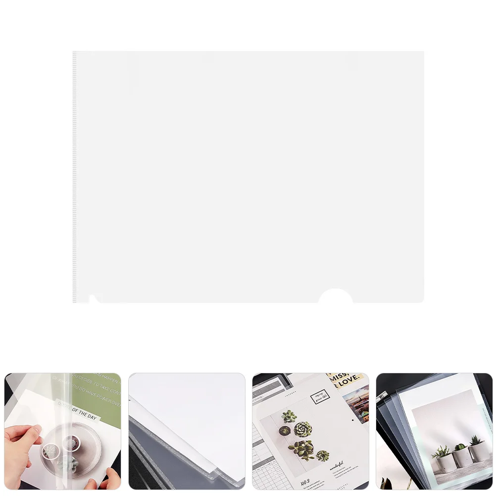 

40pcs A4 Transparent L-Shape Plastic File Folder Clear Document Pouch For Office School Storage Use Clear Folders For Papers