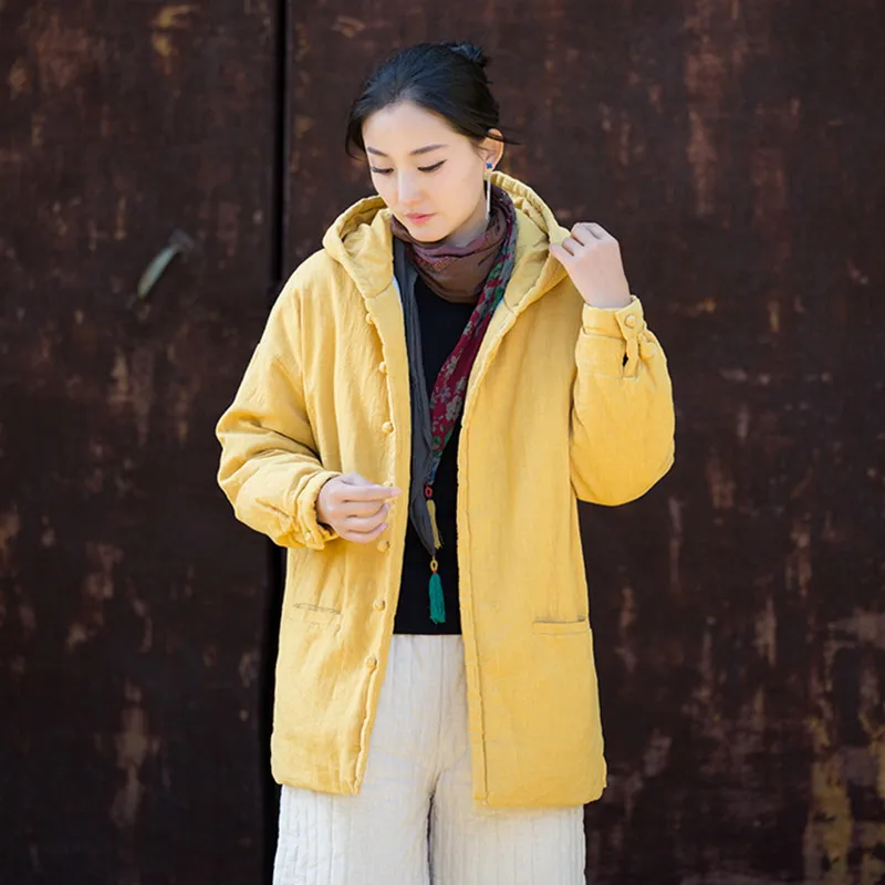 سترة شتوية نسائية 2025 دافئة مبطنة بالقطن عادية خمر سترة سميكة ملابس خارجية معطف الإناث مقاومة البرد #2