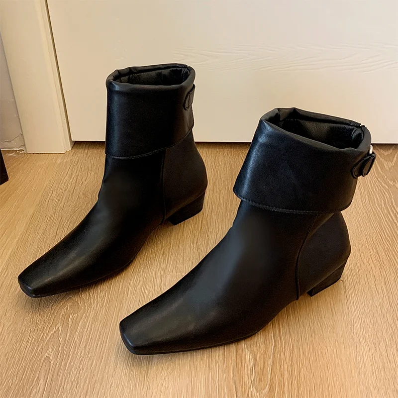 

Ankle Boots for Women's Mid Heels Deisgner Shoes Winter Leather 2025 Walking Fashion Chelsea Boots New Dress Pumps Mujer Botas