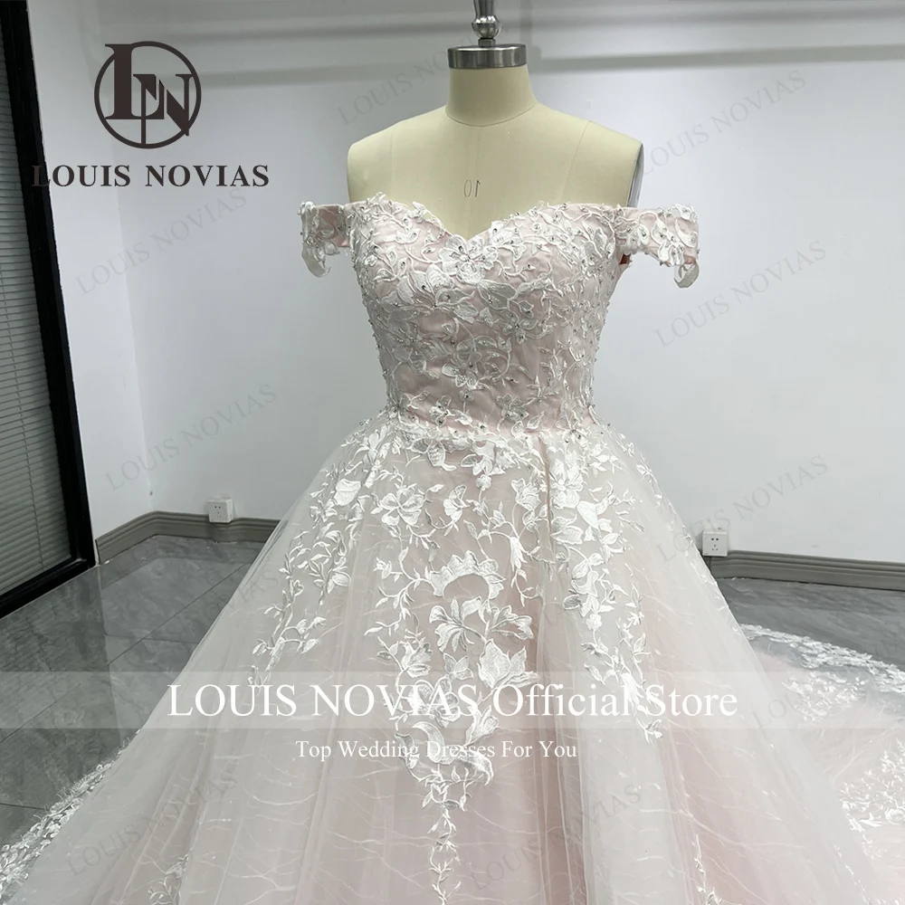 

LOUIS NOVIAS Luxury New Arrival Real photos Sweetheart Backless Appliques Lace Wedding Gown Vestidos De Novia